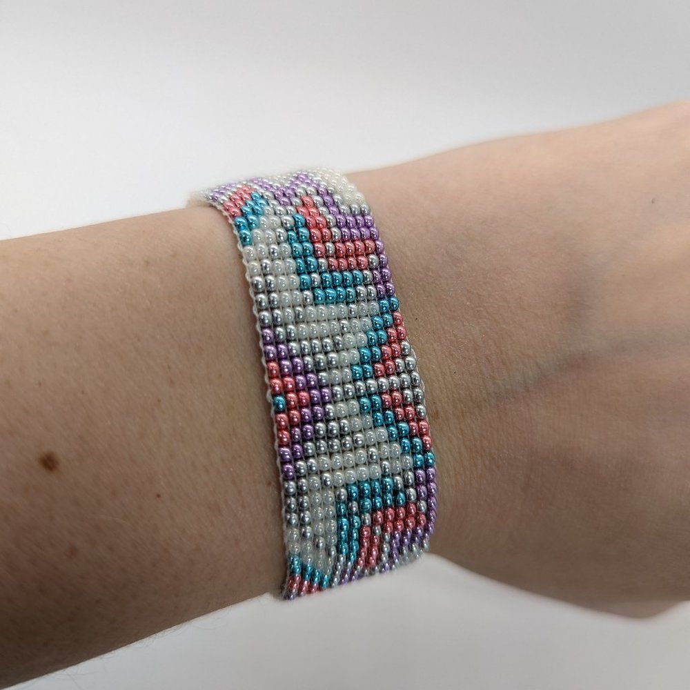 Loom Beaded Bracelet Colorful Starburst